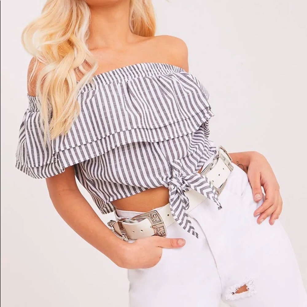 Pretty Little Thing Bardot Crop Top